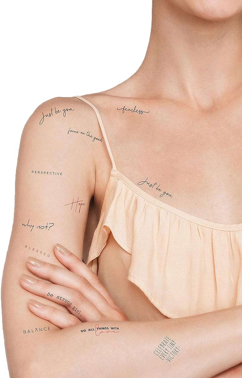 tatton.me Temporary Tattoo Set - 12 Different Designs, 4.1 x 5.8 Inch, Multi-Colored, Non-Toxic, Waterproof, Easy to Apply - Image 2