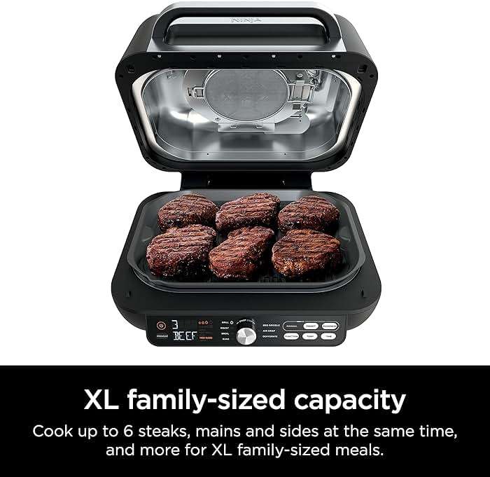Ninja IG651 Foodi Smart XL Pro 7-in-1 Indoor Grill/Griddle Combo, use Opened or Closed, Air Fry, Dehydrate & More, Pro Power Grate, Flat Top, Crisper, Smart Thermometer, Black - Image 7