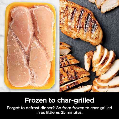 Ninja IG651 Foodi Smart XL Pro 7-in-1 Indoor Grill/Griddle Combo, use Opened or Closed, Air Fry, Dehydrate & More, Pro Power Grate, Flat Top, Crisper, Smart Thermometer, Black - Image 10
