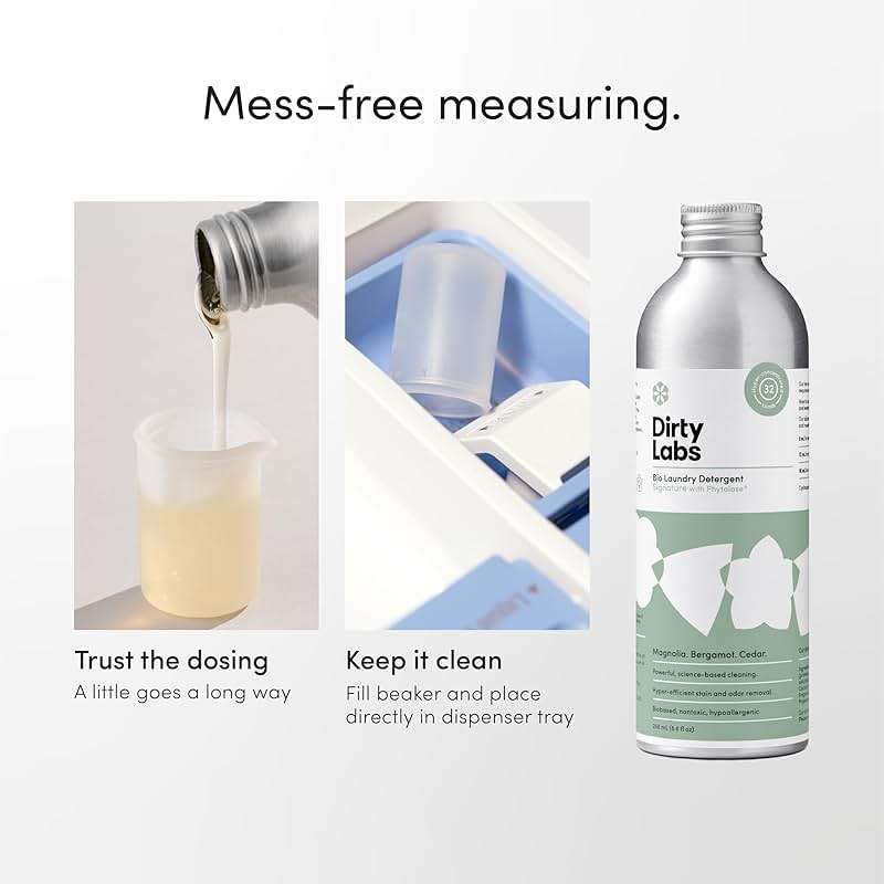 Dirty Labs | Signature Scent | Bio-Liquid Laundry Detergent | 32 Loads (8.6 fl oz) | Hyper-Concentrated | High Efficiency & Standard Machine Washing | Nontoxic, Biodegradable | Stain & Odor Removal - Image 7