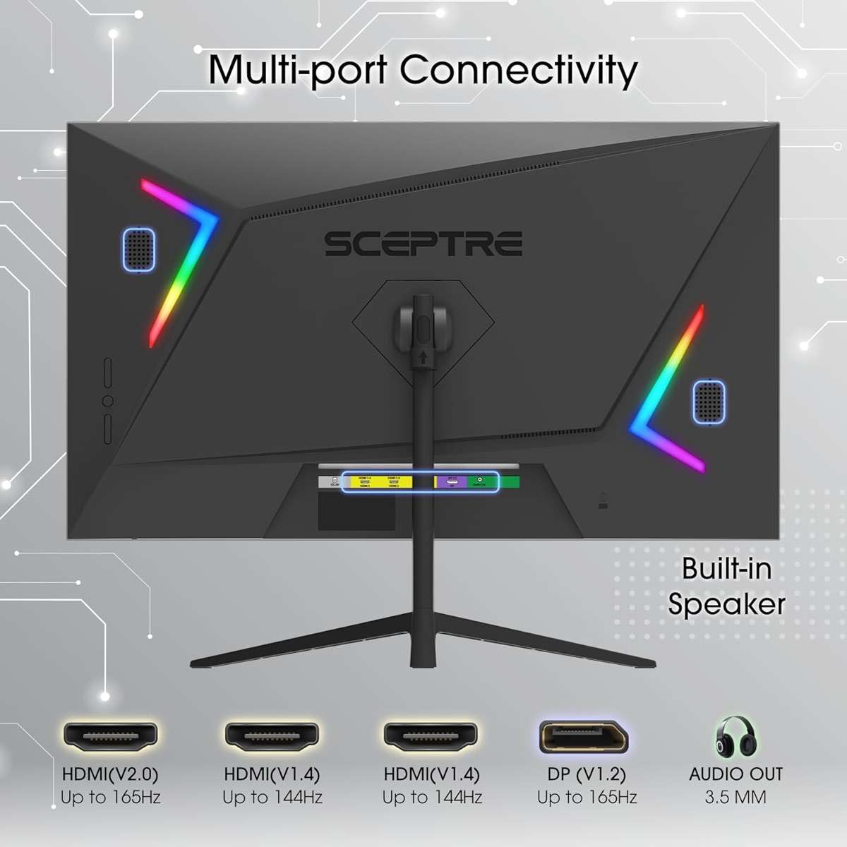 Sceptre 27-inch Gaming Monitor 165Hz 144Hz 1ms AMD FreeSync Premium HDMI DisplayPort Build-in Speakers, 99% sRGB Machine Black 2025 (E275B-FWD168 Series) - Image 4