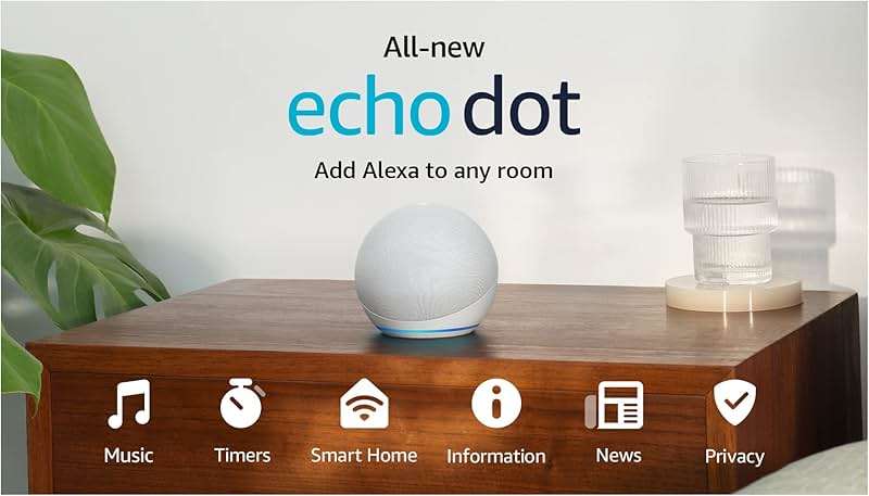 Amazon Echo Dot (newest model) - Vibrant sounding speaker, Designed for Alexa+, Great for bedrooms, dining rooms and offices, Glacier White - Image 12