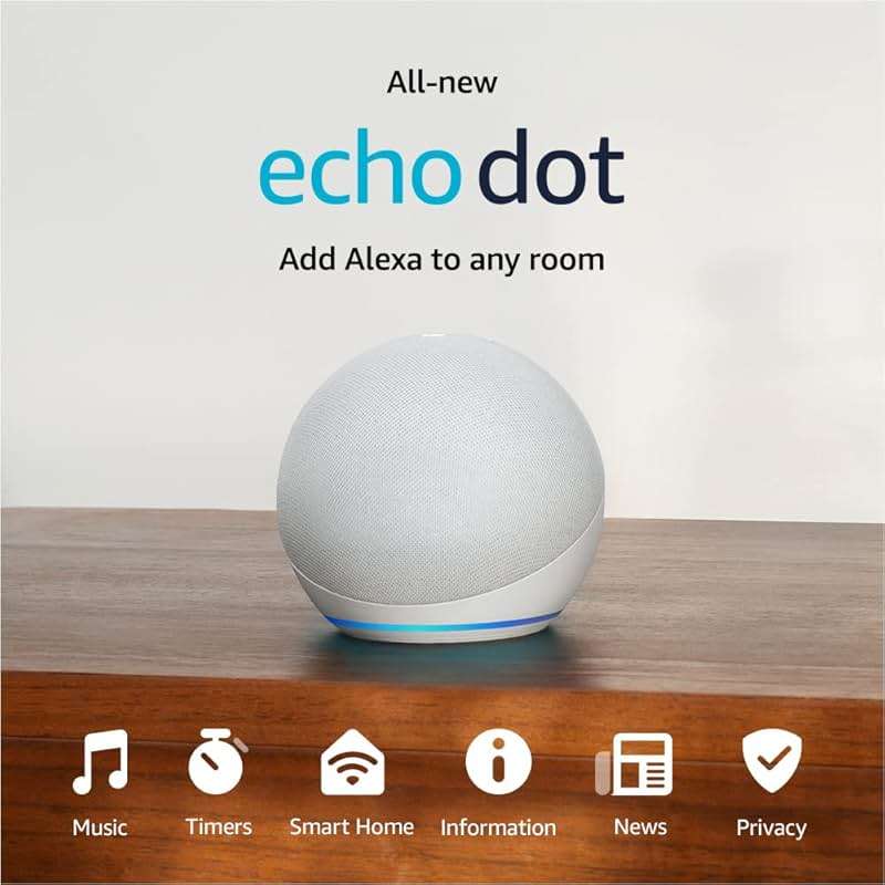 Amazon Echo Dot (newest model) - Vibrant sounding speaker, Designed for Alexa+, Great for bedrooms, dining rooms and offices, Glacier White - Image 9