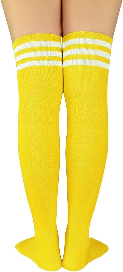 Century Star Thigh High Socks Striped Extra Long Tube for Women Over the Knee Athletic Sports Socks Plus Size Stockings - Image 3
