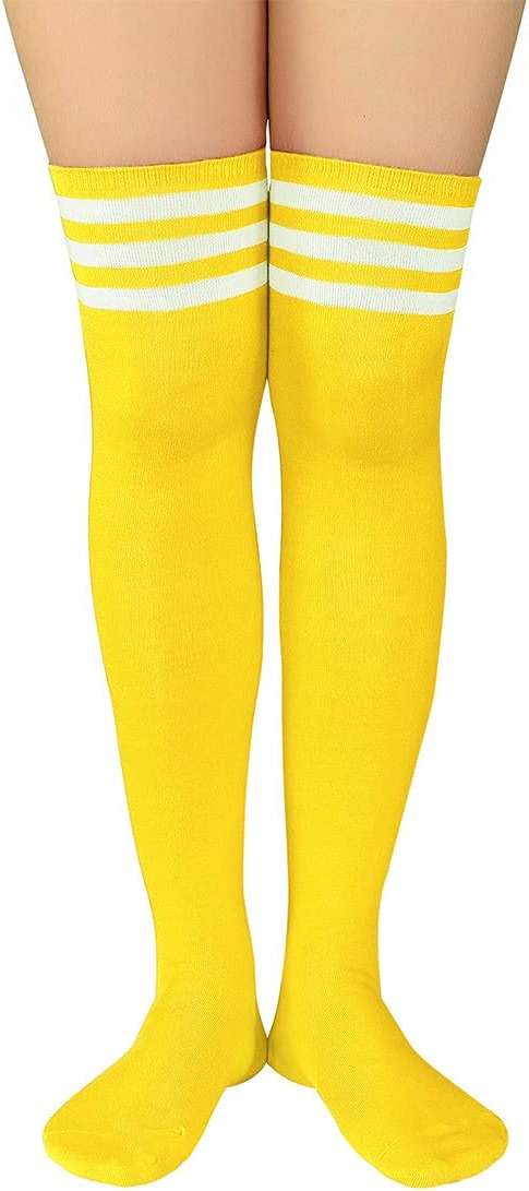 Century Star Thigh High Socks Striped Extra Long Tube for Women Over the Knee Athletic Sports Socks Plus Size Stockings - Image 4