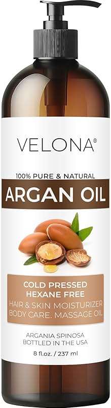 velona Argan Oil - 8 Fl Oz | 100% Pure and Natural | Morocco Oil | Skin, Body and Face Care | Nails Protector | Unrefined, Cold Pressed | Cap Kit - Image 1