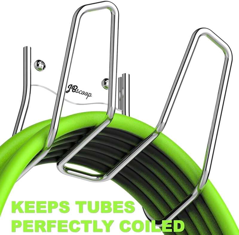 JBscoop Garden Hose Holder, Garden Hose Hanger Wall Mount for Water Hose, Extension Cords, Air Compressor Hose, Heavy Duty & Rust Proof (90 Feet) - Image 4