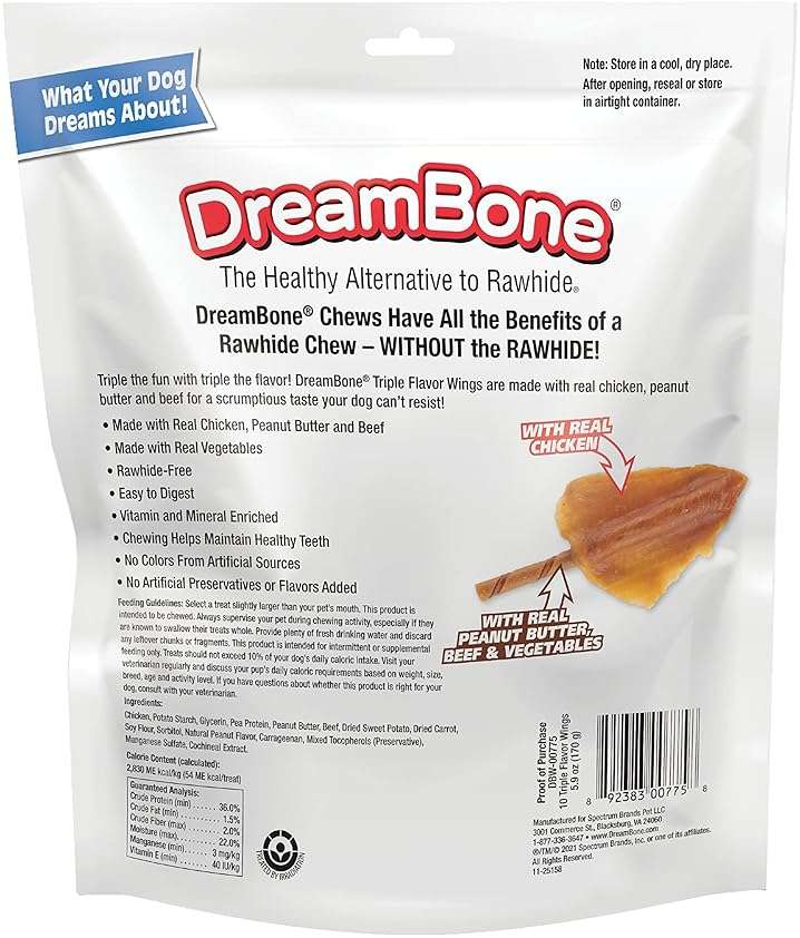 SmartBones No Artificial Colors or Preservatives Rib and Wing Chews, Treat Your Dog to a Fun Shapped Triple Flavor Chew - Image 3