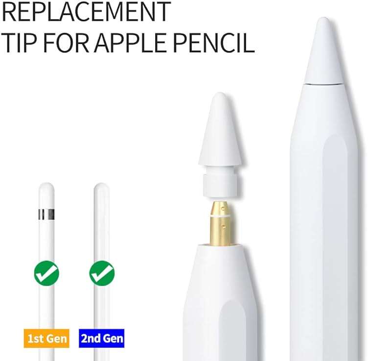 AWINNER Replacement Tips Compatible for Apple Pencil 1st & 2nd Generation 4 Pack - Precise Stylus Nib for iPad Pro Pencil, Smooth Writing Drawing Pen Tip, Compatible with Pencil Pro & Logitech Crayon - Image 3