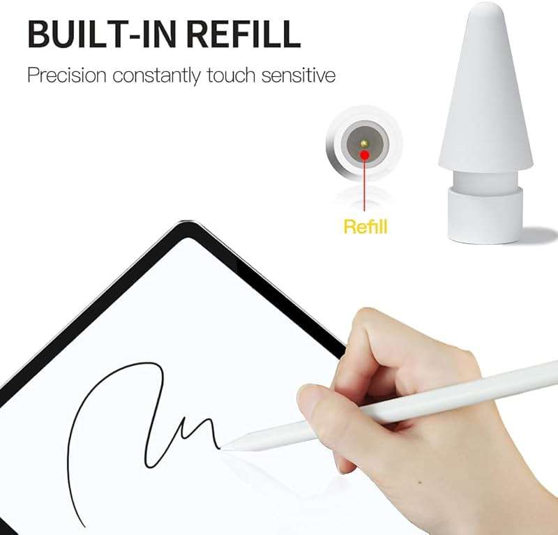 AWINNER Replacement Tips Compatible for Apple Pencil 1st & 2nd Generation 4 Pack - Precise Stylus Nib for iPad Pro Pencil, Smooth Writing Drawing Pen Tip, Compatible with Pencil Pro & Logitech Crayon - Image 5