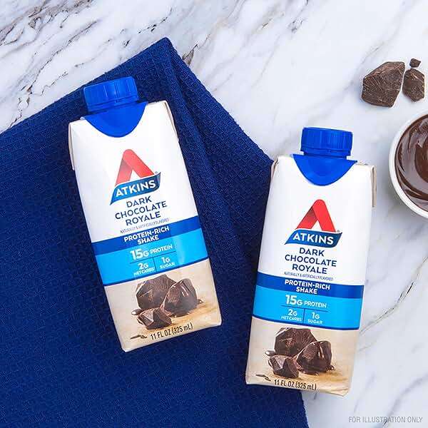 Atkins Dark Chocolate Royale Protein Shake, High Protein Shakes, Low Glycemic, Low Carb and Low Sugar Chocolate Flavored Protein Shakes, Keto Friendly, 12 Count - Image 5