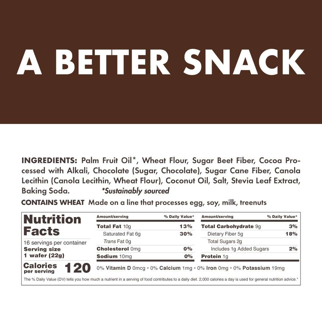 Rip Van Dark Chocolate Wafer Cookies - Healthy Snacks - Non GMO, Keto, Low Carb, Low Sugar (2g), Low Calorie and Vegan, 16 Count - Image 2