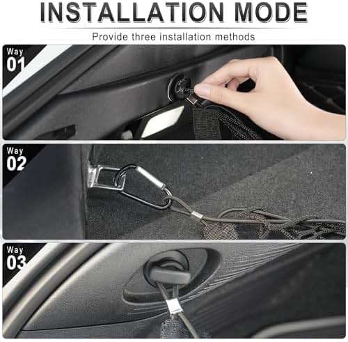 Amiss Cargo Net Stretchable, Car Exterior Accessories, Adjustable Elastic Trunk Storage Net with Hook for SUVs, Cars and Trucks (35.4x15.8 Inch) - Image 5