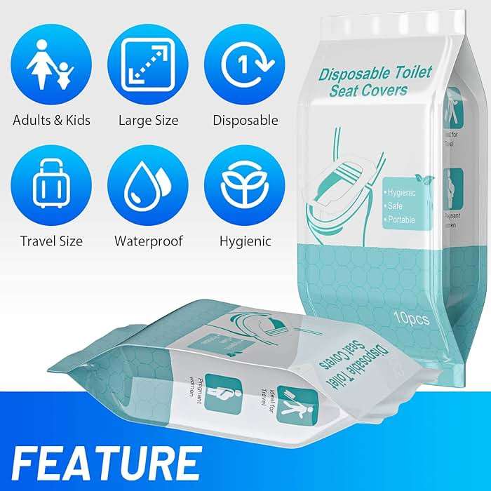 50 Pack Toilet Seat Covers Disposable - Waterproof 16x24 Inch Extra Large Individually Wrapped Toilet Seat Shields Travel Accessories for Adults Kids - Image 3