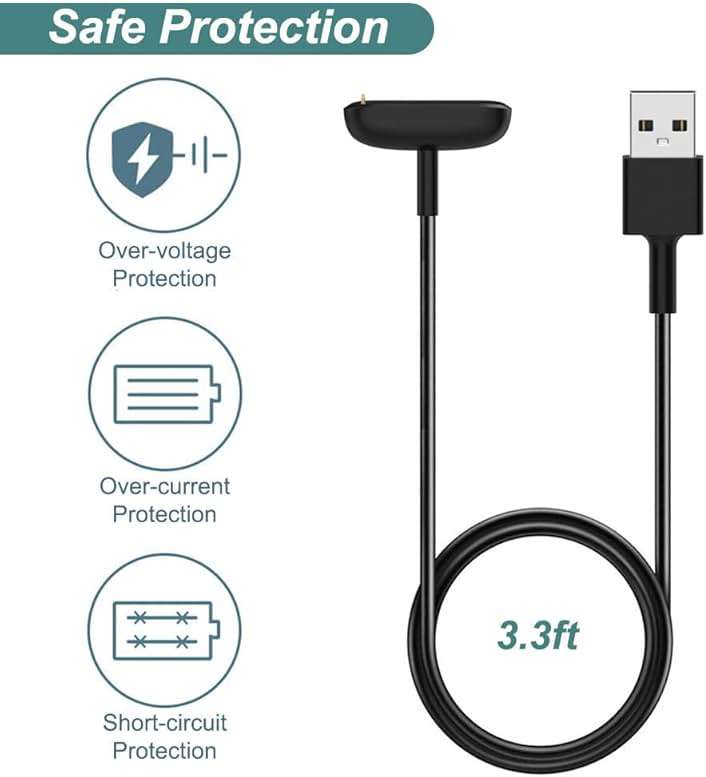 Charger for Fitbit Charge 5 / Charge 6 / Luxe, Replacement Charging Cable Cord Accessories for Fitbit Bands (2-Pack, 3.3ft/1m) - Image 6