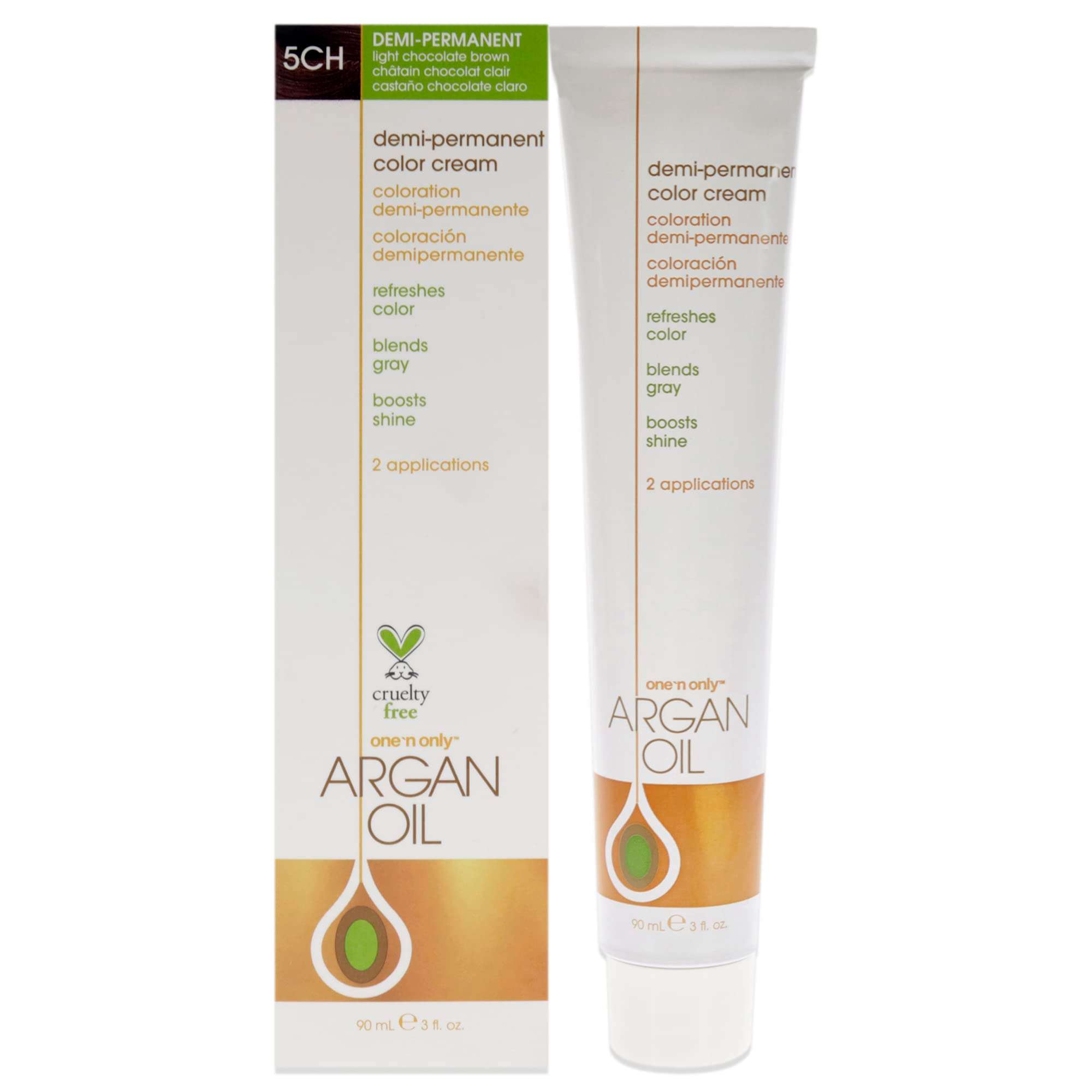 One n Only Argan Oil Permanent Color Cream - 5NN Rich Natural Light Brown Hair Color Unisex 3 oz - Image 1
