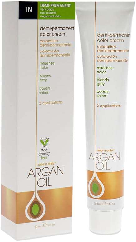 One N' Only Demi Permanent Hair Color - Permanent Hair Dye Made with Argan Oil - Delivers Rich, Accurate Tones with Gray Coverage - Improves Moisture & Elasticity - 1N Very Black (3 oz) - Image 3