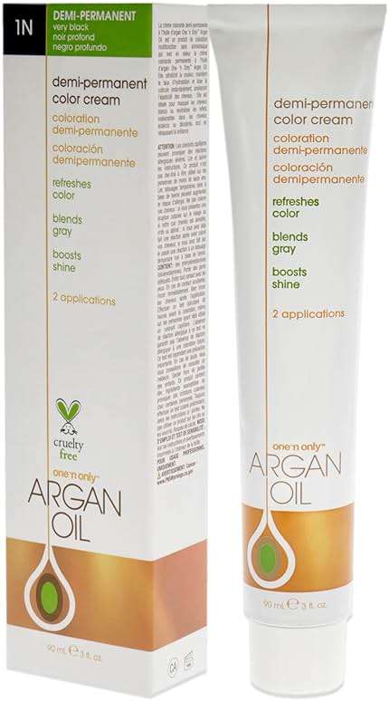 One N' Only Demi Permanent Hair Color - Permanent Hair Dye Made with Argan Oil - Delivers Rich, Accurate Tones with Gray Coverage - Improves Moisture & Elasticity - 1N Very Black (3 oz) - Image 4