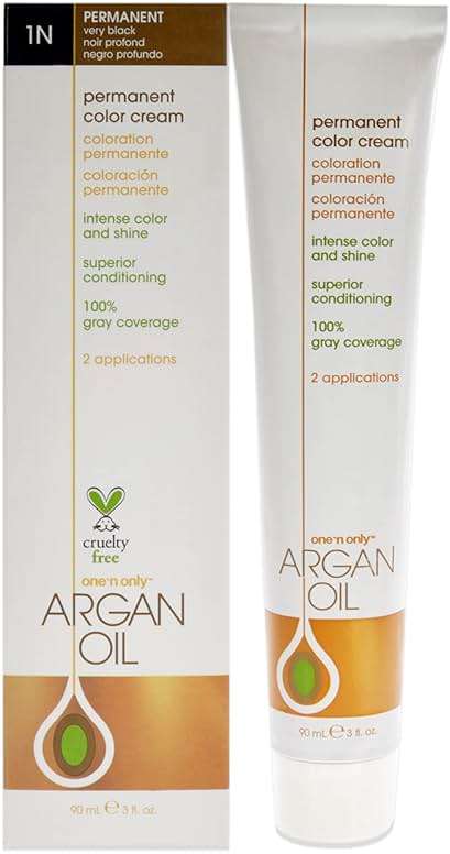 One N' Only Permanent Hair Color - Permanent Hair Dye Made with Argan Oil - Delivers Rich, Accurate Tones with Gray Coverage - Improves Moisture & Elasticity - 1N Very Black (3 oz) - Image 1