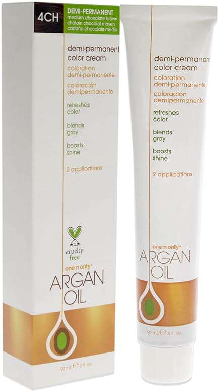 One N' Only Demi Permanent Hair Color - Permanent Hair Dye Made with Argan Oil - Delivers Rich, Accurate Tones with Gray Coverage - Improves Moisture & Elasticity - 4CH Medium Chocolate Brown (3 oz) - Image 3