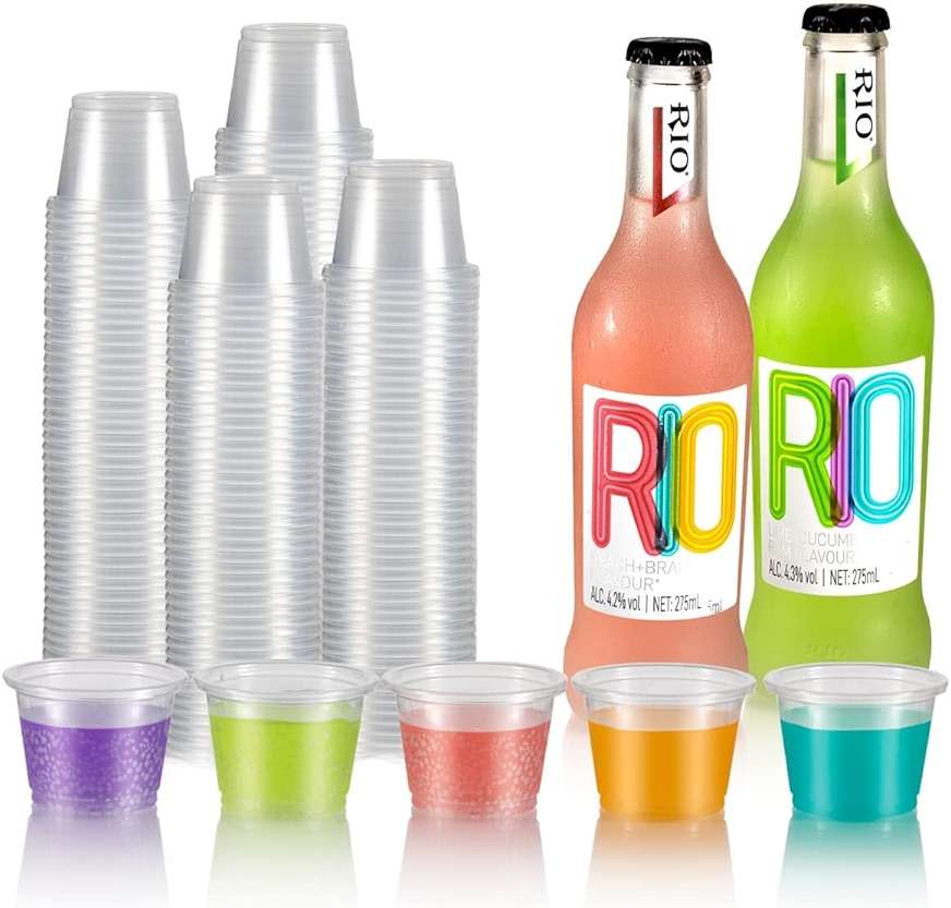 300 Count-1oz Plastic Shot Glasses Mini Disposable Cups Perfect Container for Jello Shots, Condiments, Tasting, Sauce, Dipping, Samples - Image 6