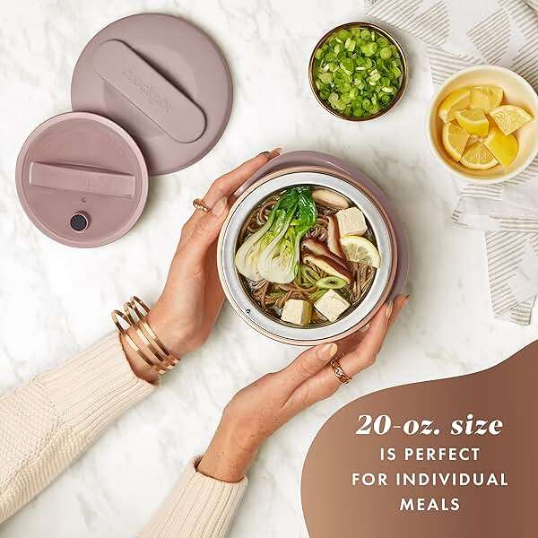 Crock-Pot 20oz Portable Electric Food Warmer, Personal Lunch Box Keeps Food Spill-Free & Warm, Ideal for Travel, Work, School, Car, On-the-Go, Dishwasher-Safe, Giftable, Blush Pink - Image 2