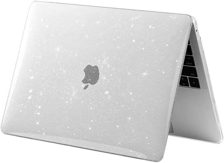 EooCoo Hard Case Compatible with MacBook Air 13.3 inch M1 Chip 2021-2018 with Retina Display, Air 13.3 inch Plastic Protective Case + Transparant Keyboard Cover + Screen Protector, Sparkly Clear - Image 6