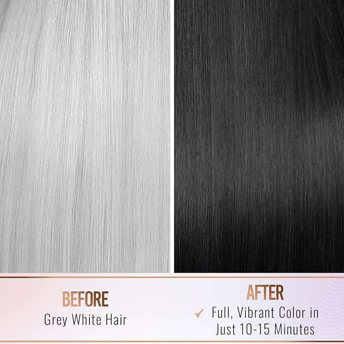 Herbishh Natural Hair Dye Shampoo with Argan Mask - Long-Lasting Color for Gray Hair - Travel Size, 10+1 Pack, Ammonia-Free (Black) - Image 4