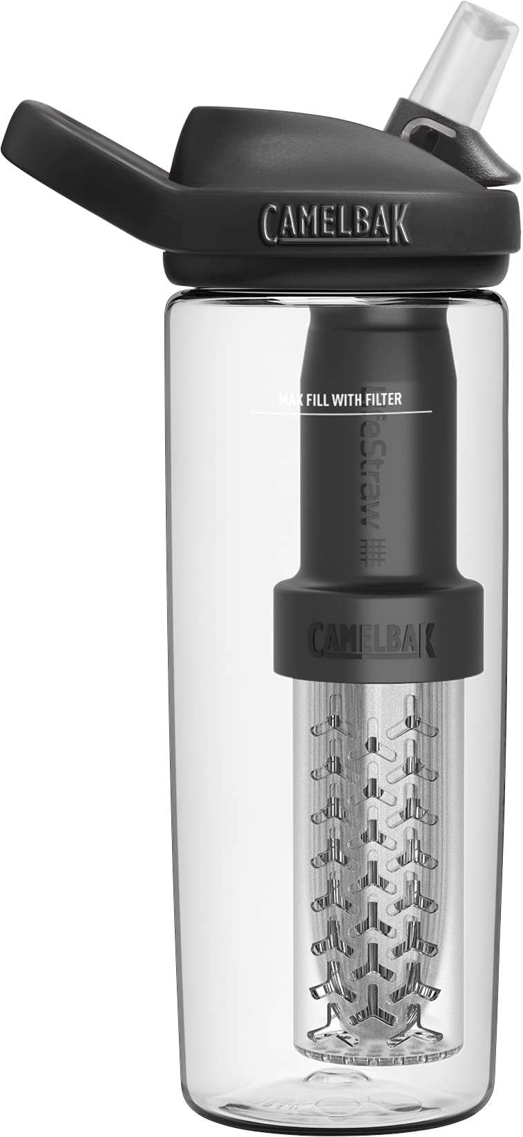 CamelBak Eddy+ Filtered by LifeStraw Integrated Two Stage Filter Straw Water Bottle with Tritan Renew - Image 3