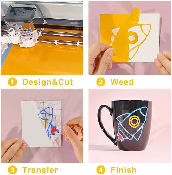 Lya Vinyl 65 Pack Permanent Vinyl, Self Adhesive Vinyl Sheets for Cutting Machine, Permanent Outdoor Sheets for Party Decoration, Sticker, DIY Mug, Car Decal - Image 4