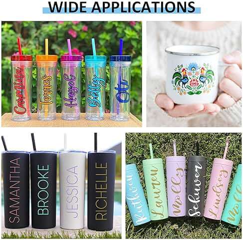 Lya Vinyl 65 Pack Permanent Vinyl, Self Adhesive Vinyl Sheets for Cutting Machine, Permanent Outdoor Sheets for Party Decoration, Sticker, DIY Mug, Car Decal - Image 5