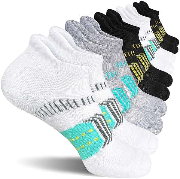 suaskk Womens Athletic Cushioned Anti-Blister Comfort Running Ankle Socks 5 Pairs - Image 1