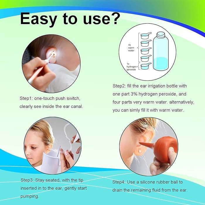 QISXROVY Ear Wax Removal Tool, Ear Cleaning Kit, Safe Ear Irrigation Flushing System for Adults & Kids, Large (50pcs accs), White - Image 6