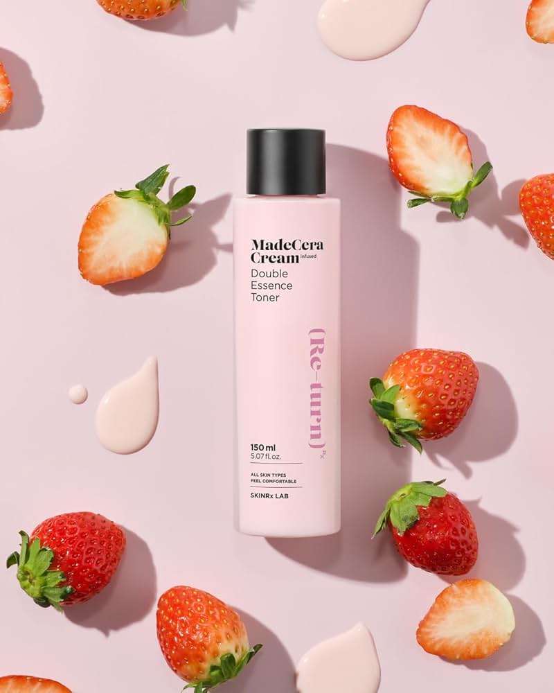 SKINRxLAB MadeCera Cream Double Essence Korean Toner 150ml (5.07fl.oz.) - Hydrating and Soothing with Milk Protein, Ceramide, Beta-Glucan - Moisturizing Strawberry Milky Toner for Irritated Skin - Image 7