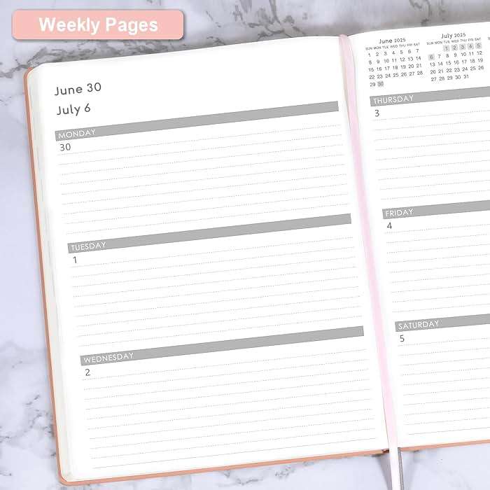 Planner 2026-2027 - JUL 2026 - JUN 2027, Planner 8.5" x 11", 2026-2027 planner Weekly and Monthly, Academic Calendar, Leather Cover planners with Thick Paper, Back Pocket with Notes Pages - Rose Gold - Image 3
