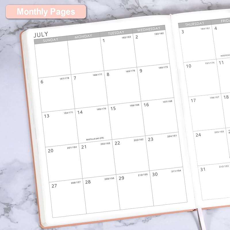 Planner 2026-2027 - JUL 2026 - JUN 2027, Planner 8.5" x 11", 2026-2027 planner Weekly and Monthly, Academic Calendar, Leather Cover planners with Thick Paper, Back Pocket with Notes Pages - Rose Gold - Image 4