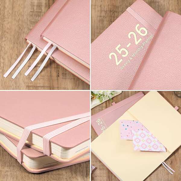 Planner 2026-2027 - JUL 2026 - JUN 2027, Planner 8.5" x 11", 2026-2027 planner Weekly and Monthly, Academic Calendar, Leather Cover planners with Thick Paper, Back Pocket with Notes Pages - Rose Gold - Image 6