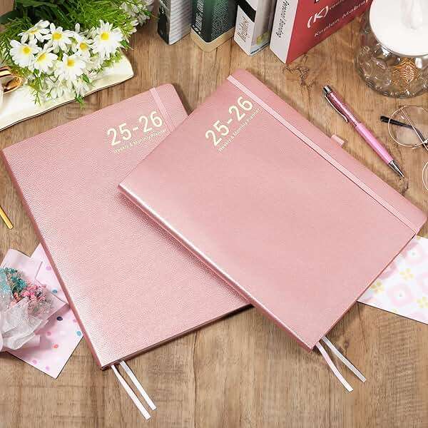 Planner 2026-2027 - JUL 2026 - JUN 2027, Planner 8.5" x 11", 2026-2027 planner Weekly and Monthly, Academic Calendar, Leather Cover planners with Thick Paper, Back Pocket with Notes Pages - Rose Gold - Image 7