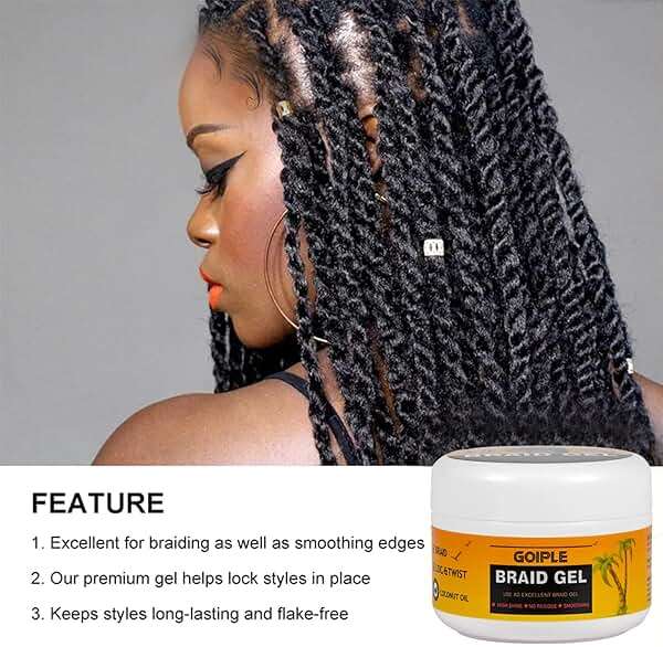 8.8OZ Strong Hold Braiding Gel for Twists, Locs, Cornrows - Tames Frizz, High Shine, No Flake, Easy Edge Control - Image 5
