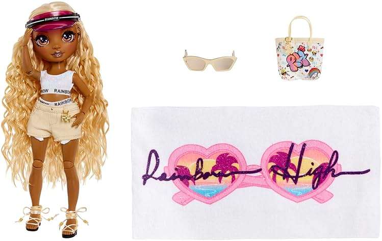 Rainbow High Pacific Coast Harper Dune- Sand (Light Yellow) Fashion Doll with Outfit, Pool Accessories Playset, Interchangeable Legs, Toys for Kids, Great Gift for Ages 6-12+ Years - Image 2