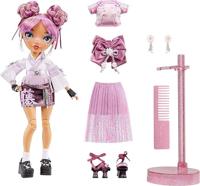 Rainbow High Lila Yamamoto- Mauve Purple Fashion Doll. 2 Designer Outfits to Mix & Match with Accessories, Great Gift for Kids 6-12 Years Old and Collectors - Image 4