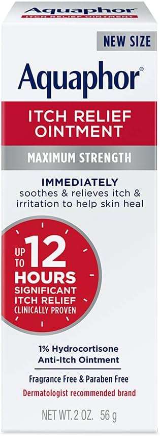 Aquaphor Itch Relief Ointment, Maximum Strength 1% Hydrocortisone, Relieves Itch from Skin Irritation, Insect Bites, Psoriasis, Skin Rashes, Eczema, & Poison Ivy, 2 oz - Image 1