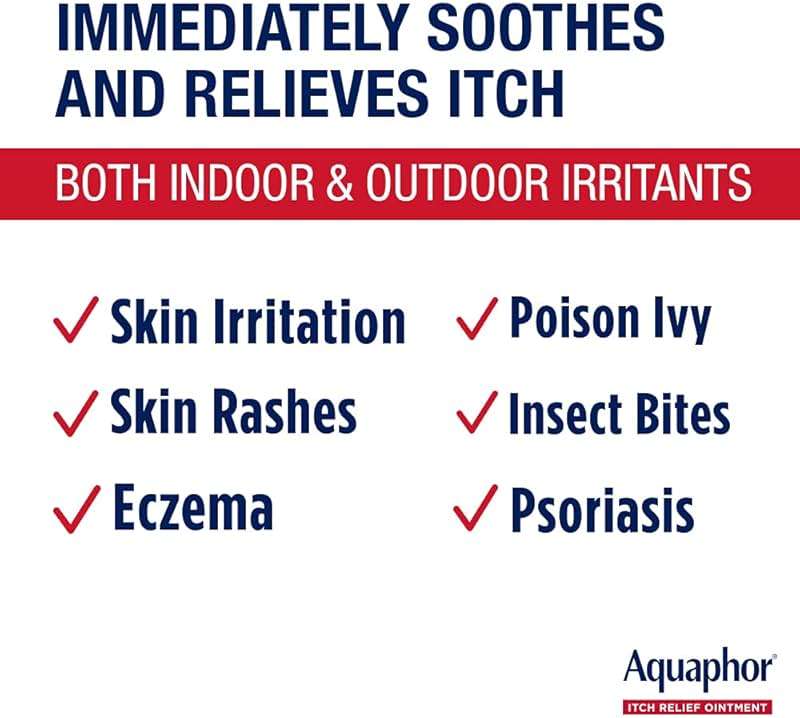 Aquaphor Itch Relief Ointment, Maximum Strength 1% Hydrocortisone, Relieves Itch from Skin Irritation, Insect Bites, Psoriasis, Skin Rashes, Eczema, & Poison Ivy, 2 oz - Image 4