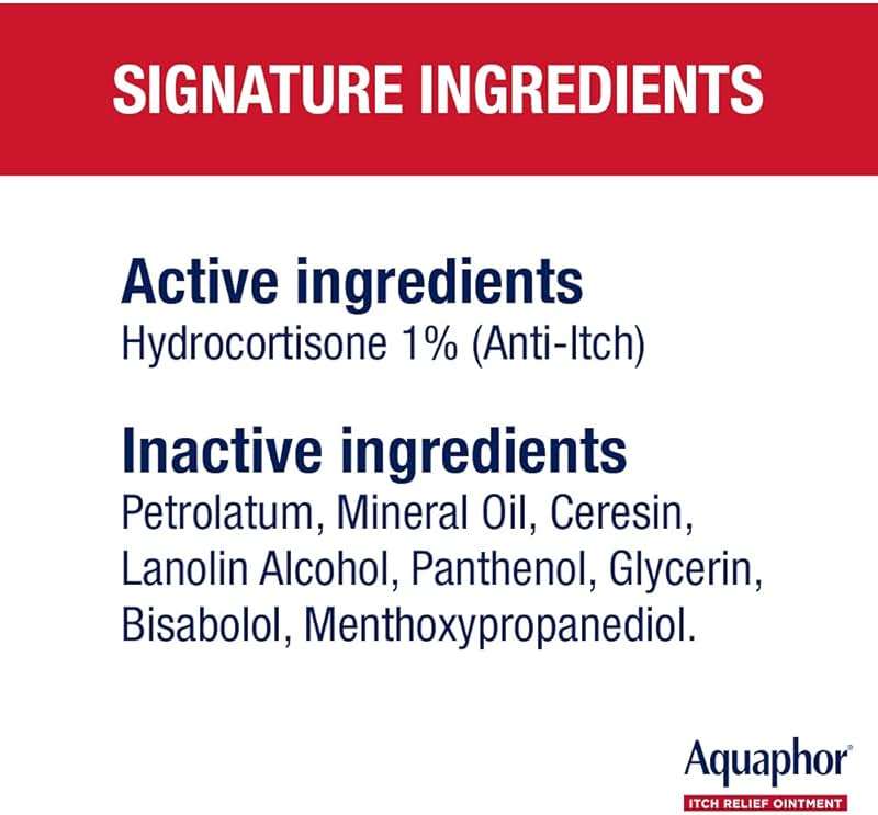 Aquaphor Itch Relief Ointment, Maximum Strength 1% Hydrocortisone, Relieves Itch from Skin Irritation, Insect Bites, Psoriasis, Skin Rashes, Eczema, & Poison Ivy, 2 oz - Image 5