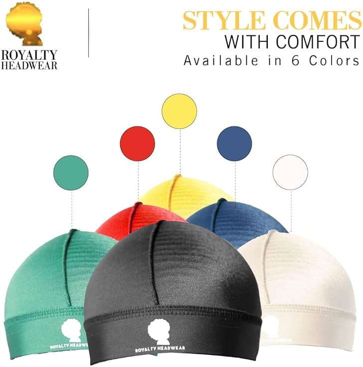 Royalty Headwear Silky Wave Cap for 360, 540 & 720 Waves, Soft Breathable Durag Skull Cap Beanie for Men - Image 6