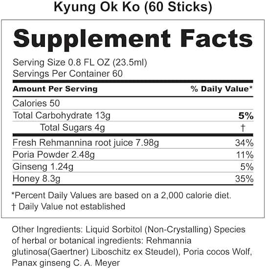 KWANGDONG Kyung Ok Ko Premium Korean Herbal Supplement - Natural Energy Booster for Men & Women, Traditional Ok Ko Formula with Ginseng, Honey & Herbal Ingredients, 60 Packets - Image 4