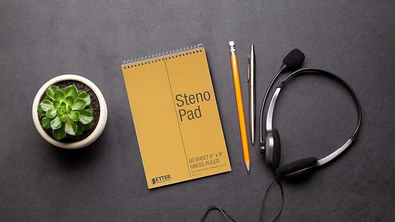 Better Office Products Spiral Steno Pads, 8 Pack, 6 x 9 inches, 60 Sheets, White Paper, Gregg Rule, Natural Board Cover, 8 Steno Notebooks - Image 5