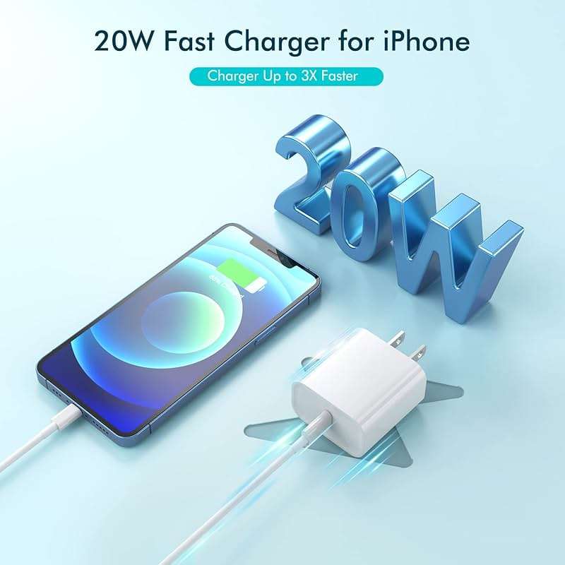 iPhone Fast Charger,10FT Extra Long Fast Charging USB C to Lightning Cable Cord with USB C iPhone Charger Block 20W PD Travel Plug for iPhone 14/Pro/Pro Max/Plus/13/12/11/Mini/Pro/XS/XR/SE 2022/8/iPad - Image 2