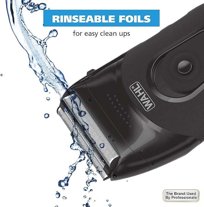 Wahl Compact Rechargeable Lithium Ion Shaver Kit with Hygienic Rinseable Foils & Cutter Bar with Dual Flexible Foils that Move with the Contours of Your Face - 7065 - Image 6