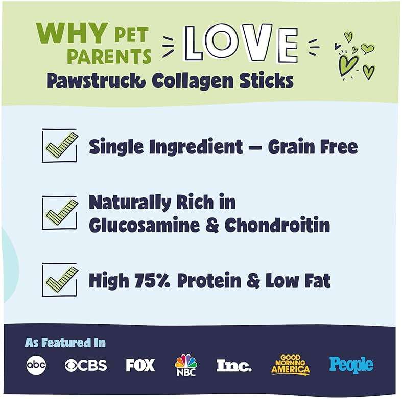 Pawstruck Natural Large 12" Beef Collagen Sticks for Dogs – Long-Lasting Rawhide Alternative, High Protein Treats with Chondroitin & Glucosamine – 5 Pack - Image 4